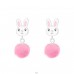 Rabbit - 925 Sterling Silver Ear studs with enamel colors A4S37164
