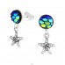 Starfish - 925 Sterling Silver Ear studs with enamel colors A4S37169