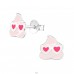 Poo Emoji - Striebro 925 Farebné puzetové náušnice A4S37491