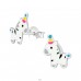 Zebra - 925 Sterling Silver Ear studs with enamel colors A4S37492