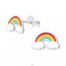 Rainbow - 925 Sterling Silver Ear studs with enamel colors A4S37570