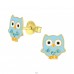 Owl - 925 Sterling Silver Ear studs with enamel colors A4S38161