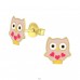 Owl - 925 Sterling Silver Ear studs with enamel colors A4S38163