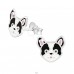 Dog - 925 Sterling Silver Ear studs with enamel colors A4S38234