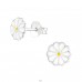 Flower - 925 Sterling Silver Ear studs with enamel colors A4S38237