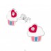 Cupcake - 925 Sterling Silver Crystal Ear Studs A4S38260