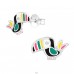 Bird - 925 Sterling Silver Ear studs with enamel colors A4S38264
