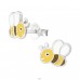 Bee - 925 Sterling Silver Ear studs with enamel colors A4S38265