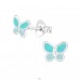 Butterfly - 925 Sterling Silver Ear studs with enamel colors A4S38284