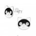 Cat - 925 Sterling Silver Ear studs with enamel colors A4S38286