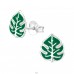 Leaf - 925 Sterling Silver Colorful earrings for kids A4S38496