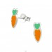 Carrot - 925 Sterling Silver Ear studs with enamel colors A4S38527