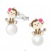 Monkey - 925 Sterling Silver Colorful ear studs for kids A4S38580