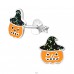 Pumpkin - 925 Sterling Silver Ear studs with enamel colors A4S38692