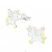 Unicorn - 925 Sterling Silver Ear studs with enamel colors A4S38694