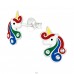 Unicorn - 925 Sterling Silver Ear studs with enamel colors A4S38700