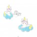 Unicorn - 925 Sterling Silver Colorful ear studs for kids A4S38740