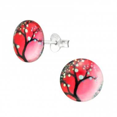 Sakura Strom - Striebro 925 Farebné puzetové náušnice A4S38750