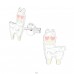 Alpaca Ear Studs - 925 Sterling Silver Ear Studs With Enamel Colors A4S39142