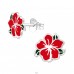 Chinesische Rose - 925er Silber Ohrstecker mit Emaillefarben A4S39288