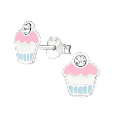 Muffina - Šperkové Striebro 925 Puzetové Náušnice S Krištáľom A4S39421