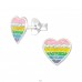 Heart - 925 Sterling Silver Colorful ear studs for kids A4S39457
