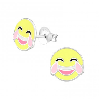 Slzy Radosti Emoji - Striebro 925 Farebné puzetové náušnice A4S39570