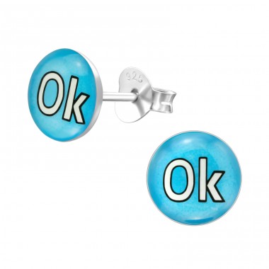 'ok' - Striebro 925 Farebné puzetové náušnice A4S39630