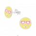 Emoji Láska - Striebro 925 Farebné puzetové náušnice A4S39640