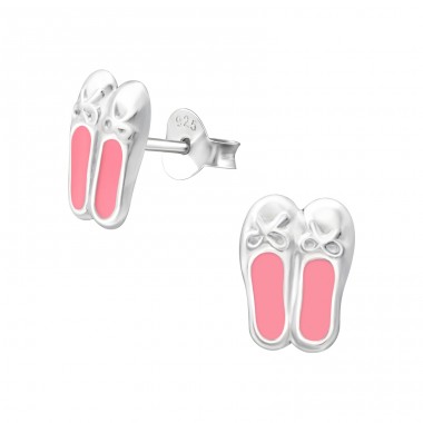 Ballerina Shoes - 925 Sterling Silver Colorful ear studs for kids A4S39841