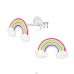 Rainbow - 925 Sterling Silver Ear studs with enamel colors A4S39855