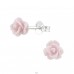 Rose flower - 925 Sterling Silver + Plastic Colorful Ear Studs For Kids A4S39875