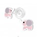 Pink Elephant - 925 Sterling Silver Ear Studs With Enamel Colors A4S39990