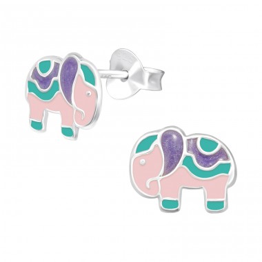Elefant - Argint 925 Cercei cu surub colorati A4S40326