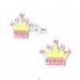 Crown - 925 Sterling Silver Ear studs with enamel colors A4S40672