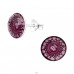 Round Flower pattern - 925 Sterling Silver Ear Studs With Enamel Colors A4S41064