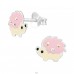 Hedgehog - 925 Sterling Silver Ear studs with enamel colors A4S41504
