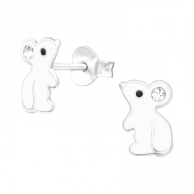 Mouse - 925 Sterling Silver Ear studs with stones A4S42750