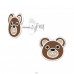 Bear - 925 Sterling Silver Ear studs with enamel colors A4S42759