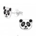 Panda - Striebro 925 Farebné puzetové náušnice A4S43150