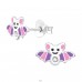 Liliac cu aripile deschise - Argint 925 Cercei Cu Surub Colorati A4S43174