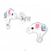 Elefant de circ pe o roata - Argint 925 Cercei Cu Surub Colorati A4S43176