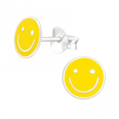 Smiley tvár - Šperkové Striebro 925 Farebné Puzetové Náušnice A4S43211