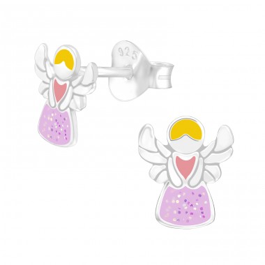 Engel mit Glitzer - Bunte Ohrstecker aus 925er Sterlingsilber A4S43819