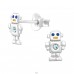 Robot - Srebro próby 925 Kolorowe kolczyki ze sztyftem A4S43885