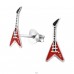 Strieborná Gitara - Striebro 925 Farebné puzetové náušnice A4S4409
