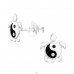 Testoasa Yin Yang - Argint 925 Cercei Cu Surub Colorati A4S44241