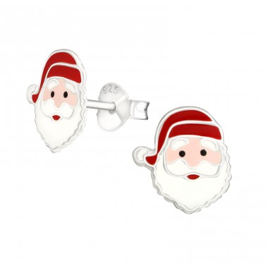 Strieborný Santa Claus - Striebro 925 Farebné puzetové náušnice A4S4431