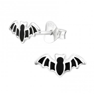 Bat - 925 Sterling Silver Ear studs with enamel colors A4S44558