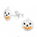 Halloween Tök - 925 Ezüst Színes Fülbevalók A4S44626